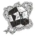 sugar cube merging tattoo design idea