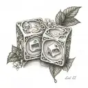 two married sugar cubes tattoo design idea