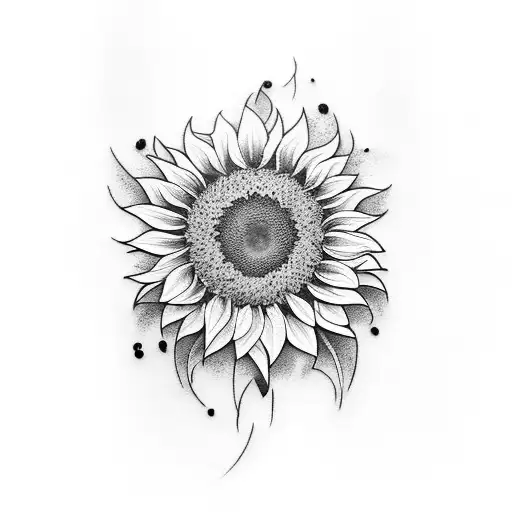 Sunflower tattoo design idea
