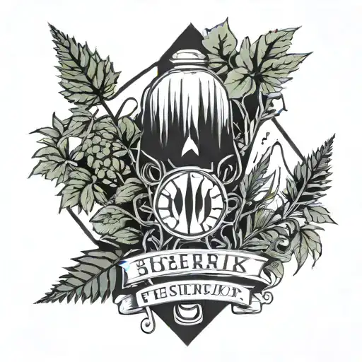 berserk with juice wrld and name sorena and marijuana  tattoo design idea