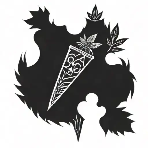 berserk with juice wrld and marijuana together and name of sorena tattoo design idea
