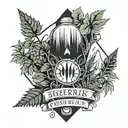 berserk with juice wrld and name sorena and marijuana  tattoo design idea