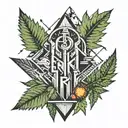 berserk with juice wrld and name sorena and marijuana  tattoo design idea