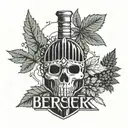 berserk with juice wrld and name sorena and marijuana  tattoo design idea