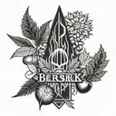 berserk with juice wrld and name sorena and marijuana  tattoo design idea