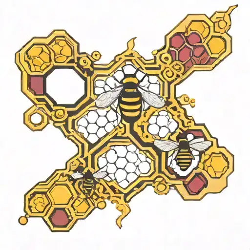 honeycomb pattern tattoo design idea