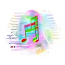 Musical notes intertwining with a city skyline tattoo design idea