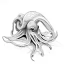 black octopus  tattoo design idea