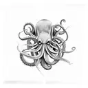 black octopus  tattoo design idea