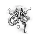 black octopus  tattoo design idea