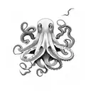 black octopus  tattoo design idea