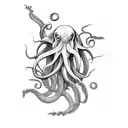 black octopus  tattoo design idea