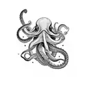 black octopus  tattoo design idea