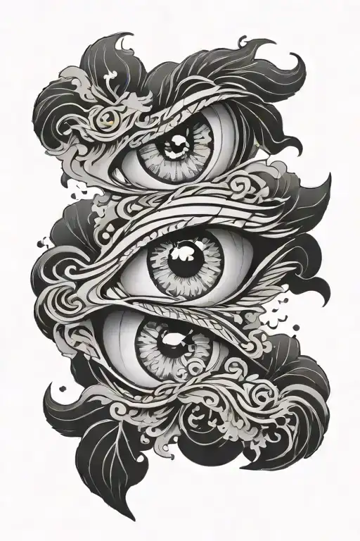 eyes Kokushibo Kimetsu tattoo design idea