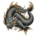 dragon koi yakuza dragon sleeve tattoo design idea