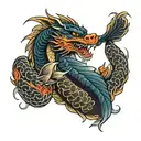 dragon koi yakuza dragon sleeve tattoo design idea