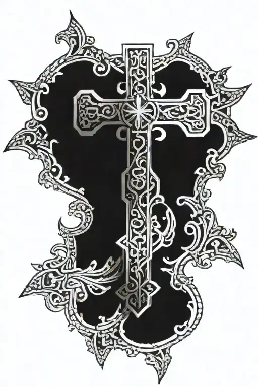 croatian cross tattoo design idea