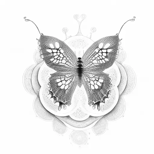 yingyang butterfly turtle tattoo design idea