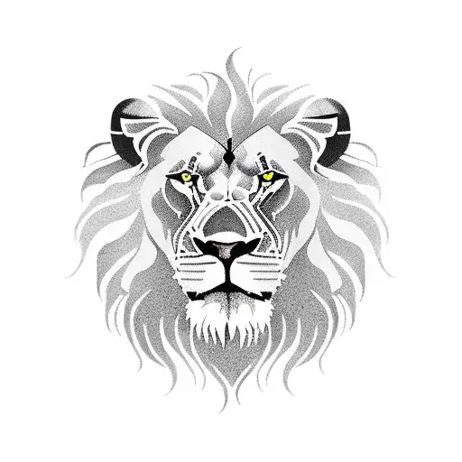 lion with greek flag tattoo design idea
