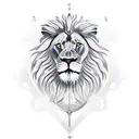 lion with greek flag tattoo design idea