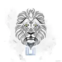 lion with greek flag tattoo design idea