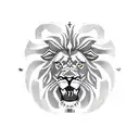 lion with greek flag tattoo design idea