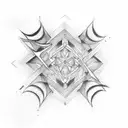 Three arrows in same direction crossing each other and a infinity loop at the center tattoo design idea