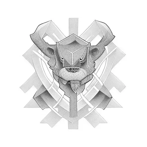 words "TOM" and "NOE" in a cross tattoo design idea