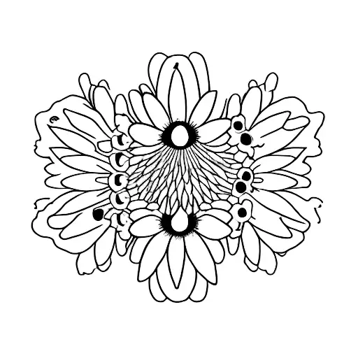 dog with daisy tattoo design idea