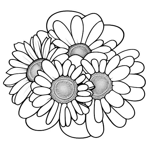 dog with daisy tattoo design idea