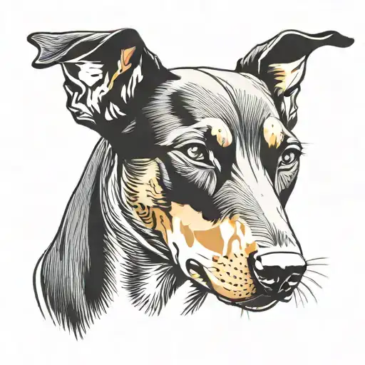 doberman dog tattoo design idea