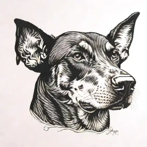 doberman dog tattoo design idea