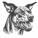 doberman dog tattoo design idea
