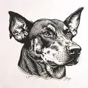 doberman dog tattoo design idea