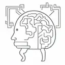 brain with keith haring figures as folds tattoo design idea