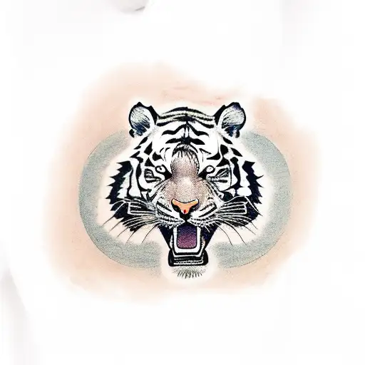 tiger with Tamil writing kilinochchi tattoo design idea