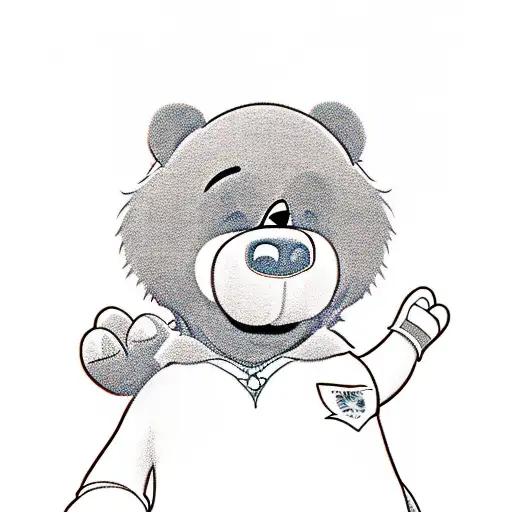 gangster care bear tattoo design idea