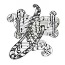 DNA double helix intertwined with musical notes incorporated tattoo design idea