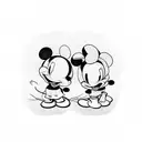 Mickey and Minnie mouse babies tattoo design idea