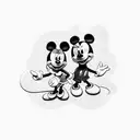 Mickey and Minnie mouse babies tattoo design idea