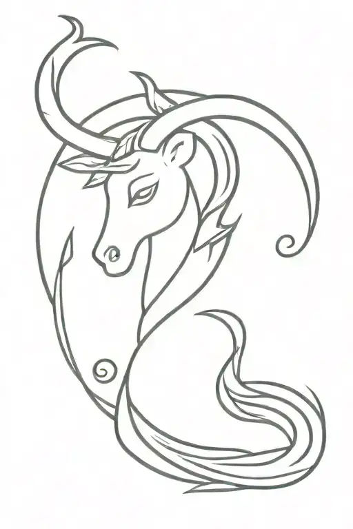 capricorn symbole woman  tattoo design idea