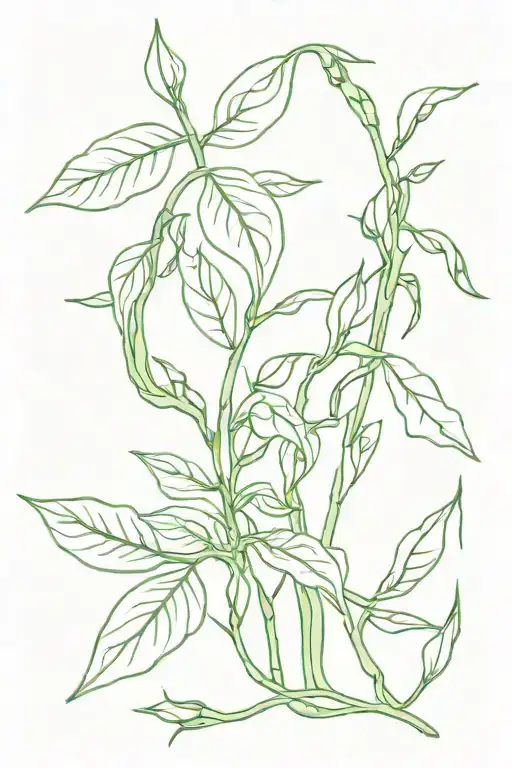 Green Bean Botanical illustration tattoo design idea