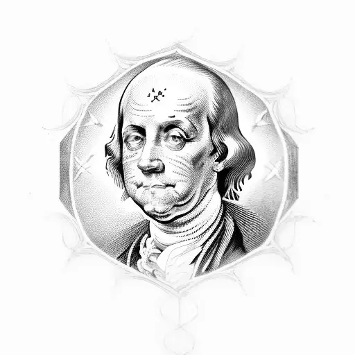 Benjamin Franklin looks like a devil tattoo design idea