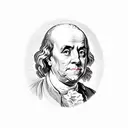 Benjamin Franklin looks like a devil tattoo design idea