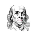 Benjamin Franklin looks like a devil tattoo design idea