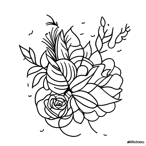 july, december, august, september birth flower tattoo design idea