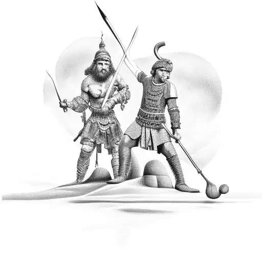 David and Goliath  tattoo design idea