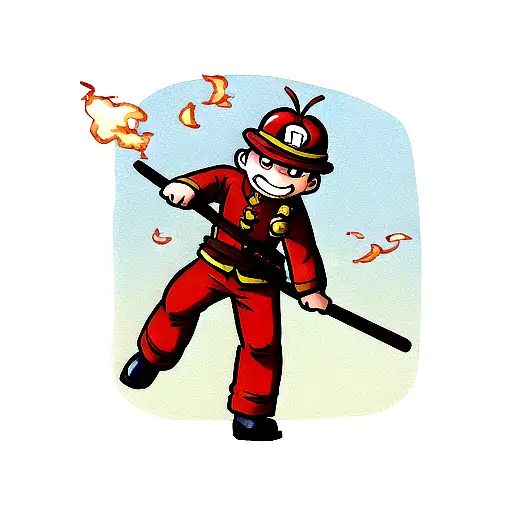 fire man  tattoo design idea