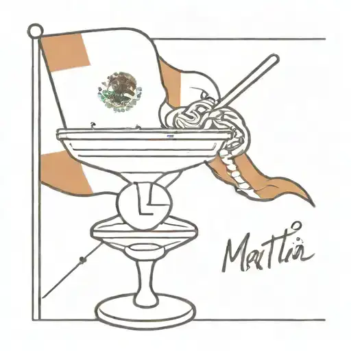 espresso martini with Mexican flag incorporated tattoo design idea