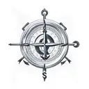 Anchor with compass tattoo design idea